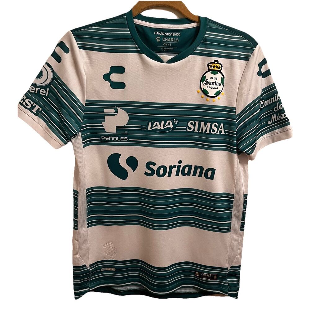 Charly Santos Laguna Soccer Jersey Green-White Size Small